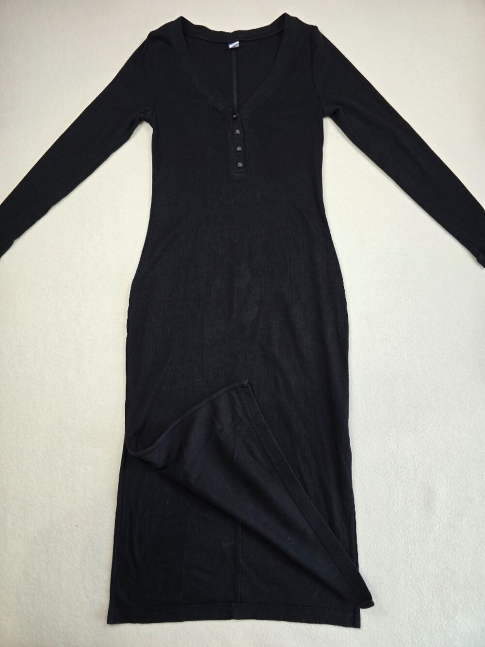 Old Navy Medium Black Long Sleeve Midi Bodycon Dress